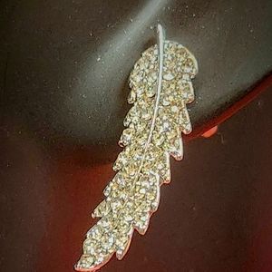Pave Zircon Feather Studs Zircon Crystal Silver Feather Earrings NWT